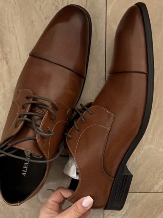 Alfani Brown Leather Cap-Toe Derby main image 5